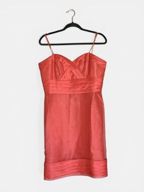 Max & Cleo Strapless Cocktail Dress Coral Pink Sz 14